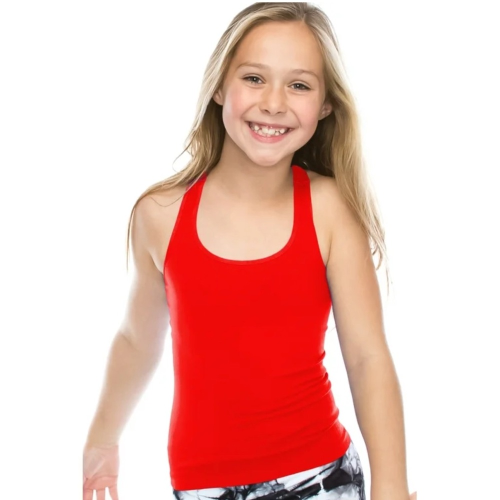 Kurve Premium Girls Seamless Supersoft Wide Strap Racerback Tank top size 7-12